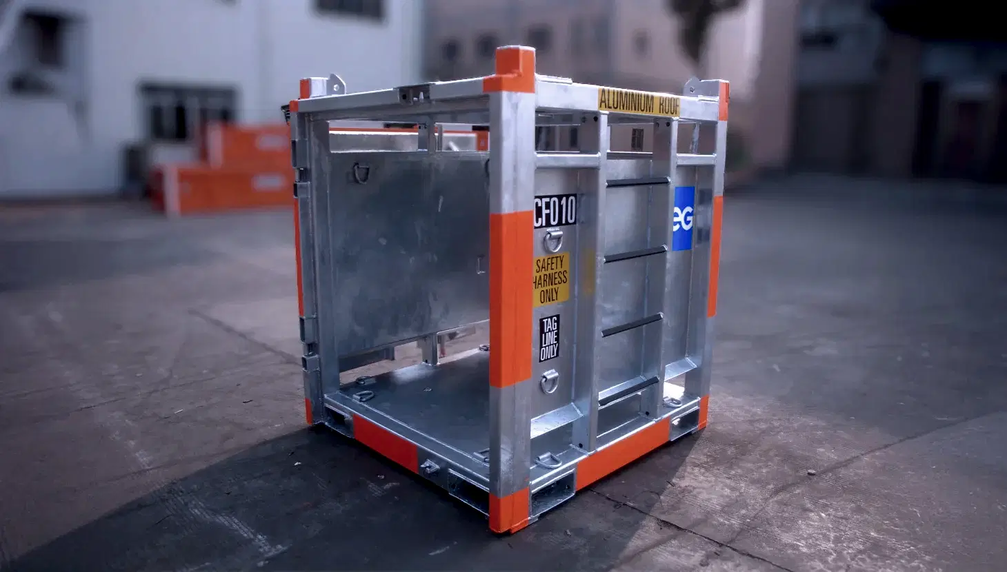 OEG IBC in workshop yard.
