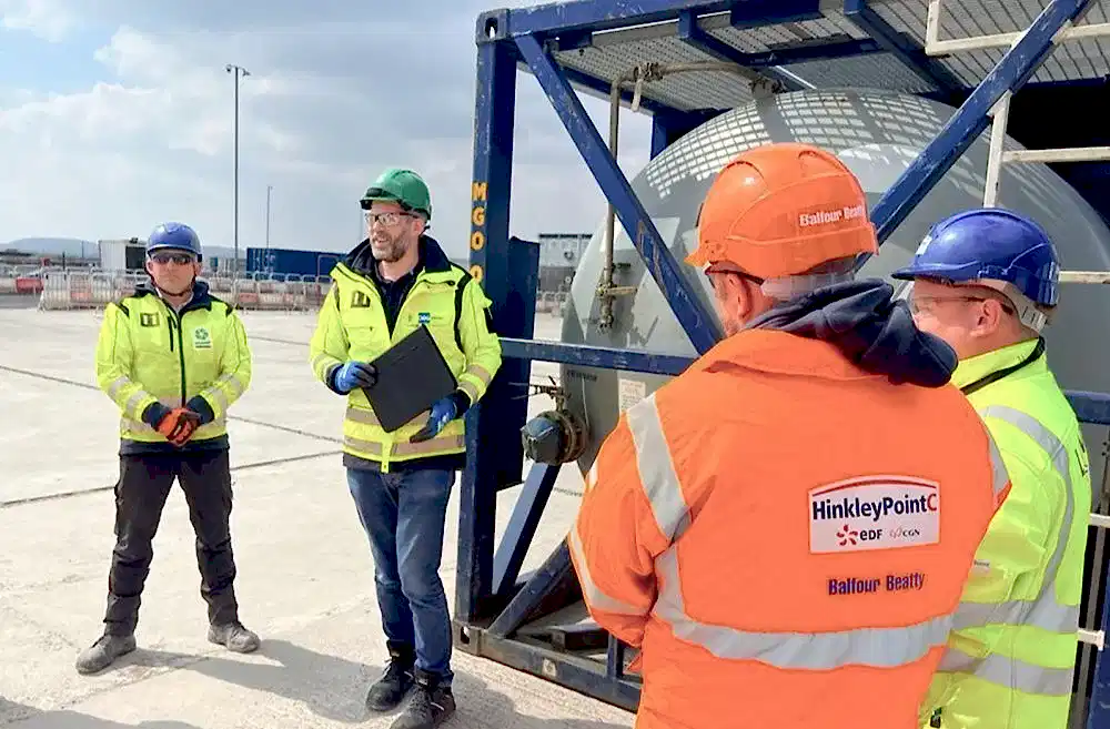 Stevie Skinner, Technical Manager at OEG delivers tank safety and familiarisation training to lead contractors on the Hinkley Point C development.