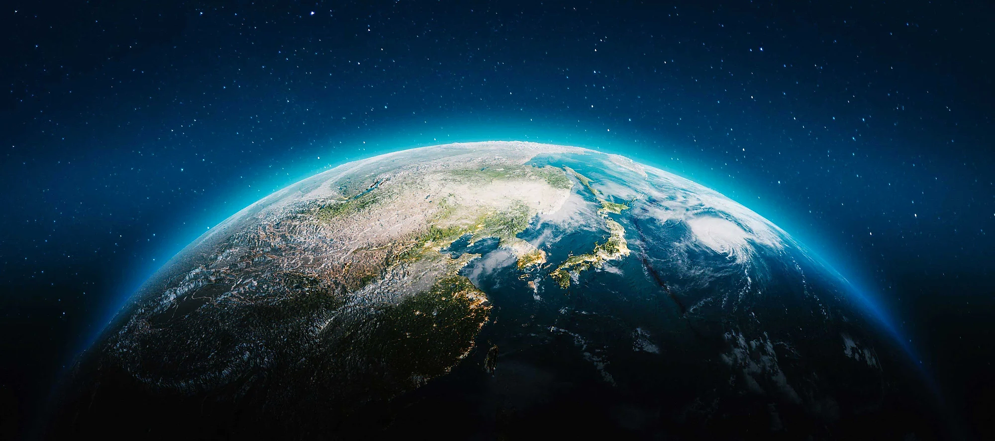 world globe view from space.