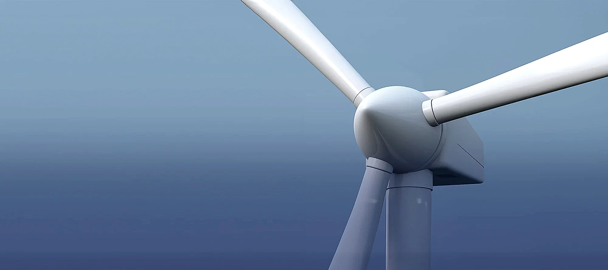 Wind turbine with blue sky